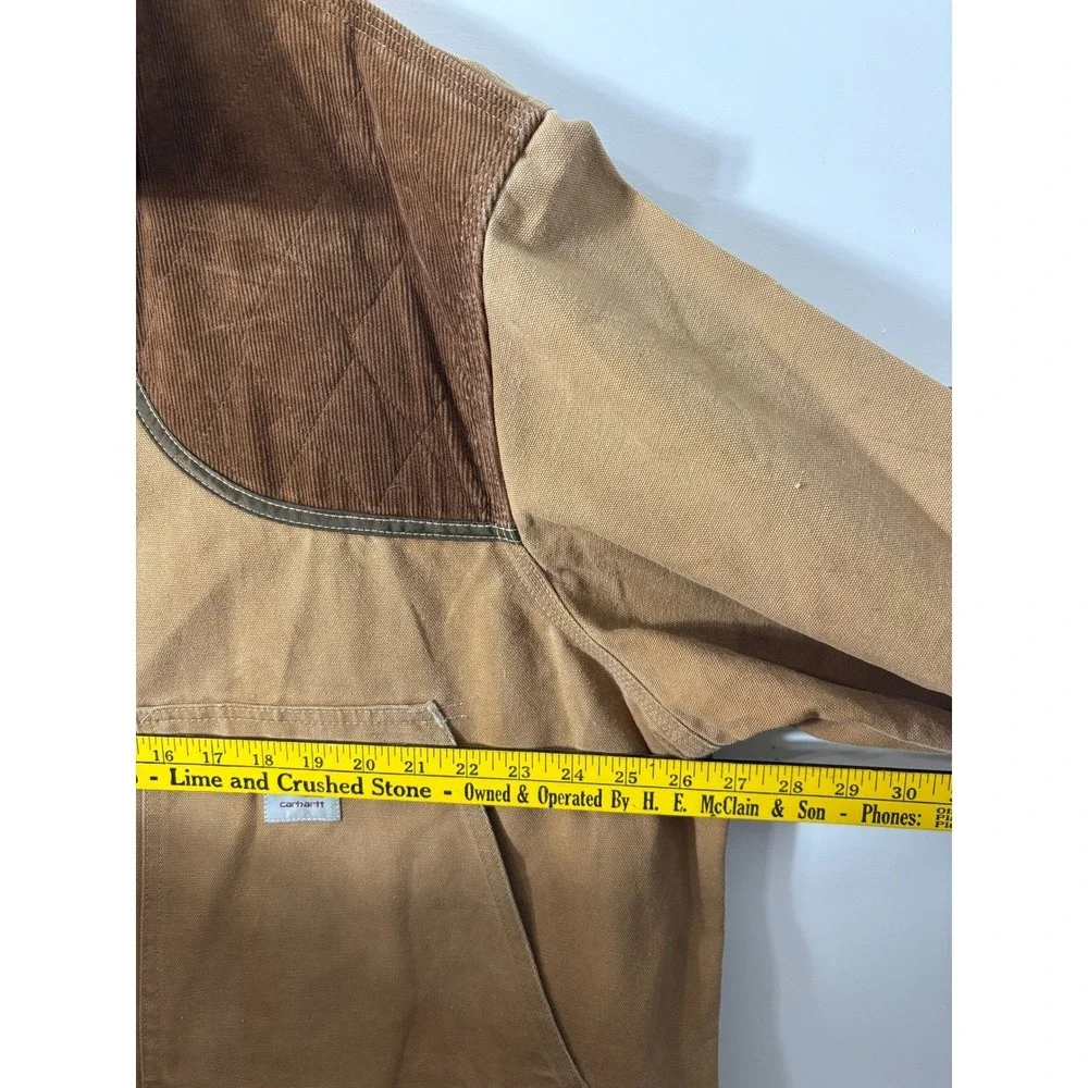 VTG Carhartt 80's Hunting Field Jacket Size XXL Game Pouch Mens Canvas Corduroy